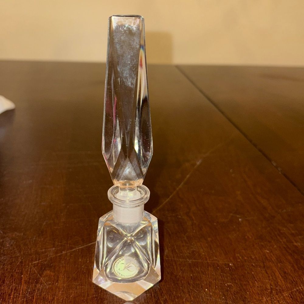 Vintage West Germany Art Deco  Crystal Perfume Bottle Vanity Decor
